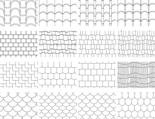 Collection textures of the roofing cover for drawing in design - Stock ...