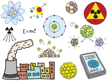 Physics - atomic nuclear energy clipart