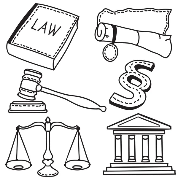 Illustration des icônes judiciaires — Image vectorielle