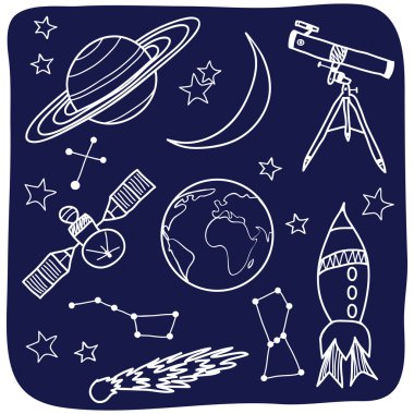 Astronomy - space and night sky objects clipart