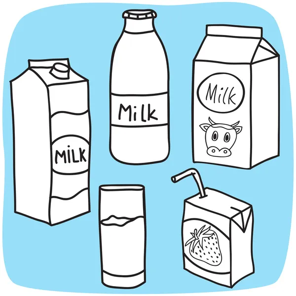 牛奶和乳制品 — 图库矢量图片