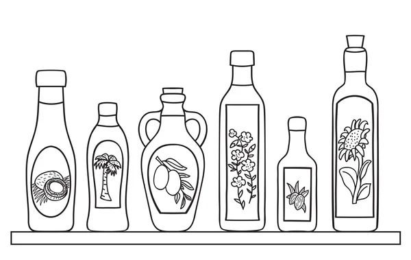 Ensemble d'huiles naturelles — Image vectorielle
