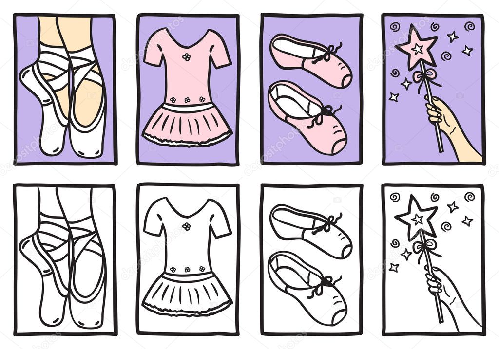 set of ballerina accessories stock vector kytalpa 11800192