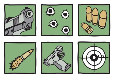 Collection of guns and bullets clipart