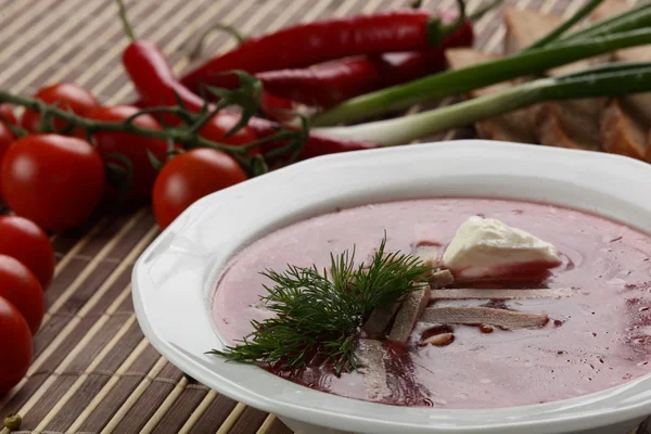 Kall soppa med kött — Stockfoto