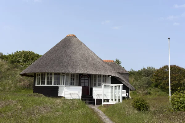 用稻草屋顶的房子 — 图库照片