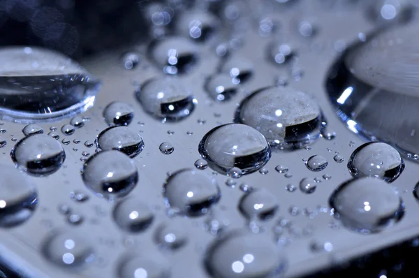 stock image Cold droplets on the surface of stainless steel