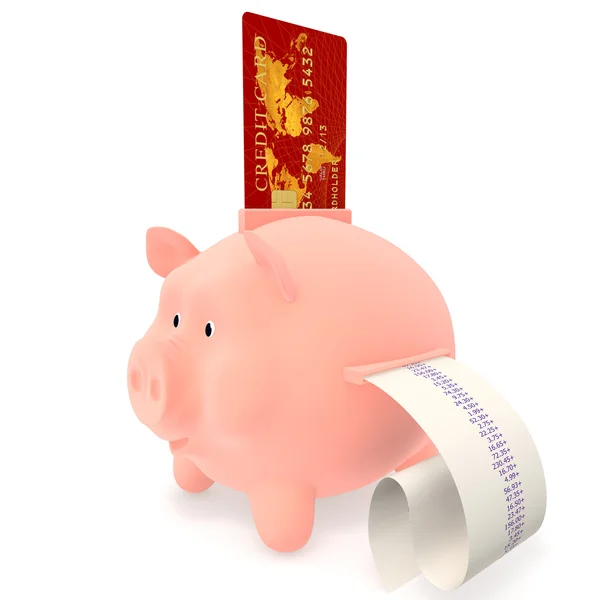 Piggy Bank y tarjeta de crédito —  Fotos de Stock