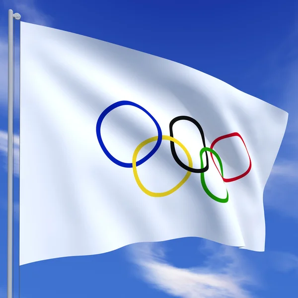 Олімпійський прапор — стокове фото