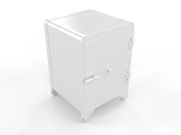 Белый железный сейф — стоковое фото