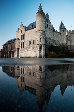 Het Steen Castle and Reflection clipart