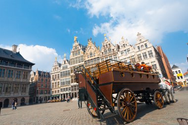 Horse Drawn Carriage Grote Markt Antwerp clipart