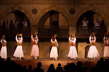 Sufi Dancer Row Tamborines Cairo clipart