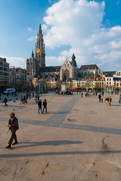 Antwerp Groenplaats Square — Stock Photo, Image