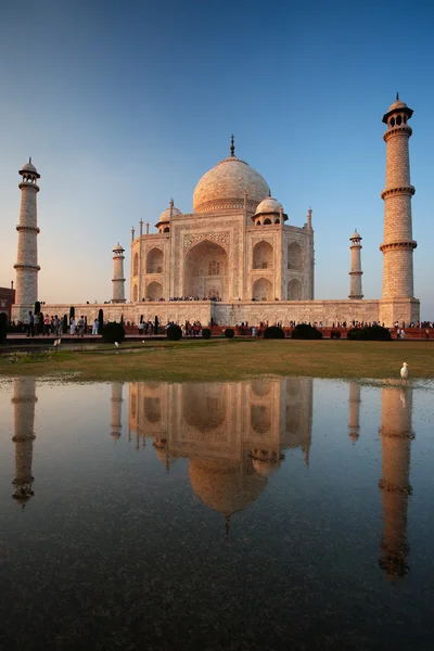 Taj Mahal Sunset Reflexión —  Fotos de Stock