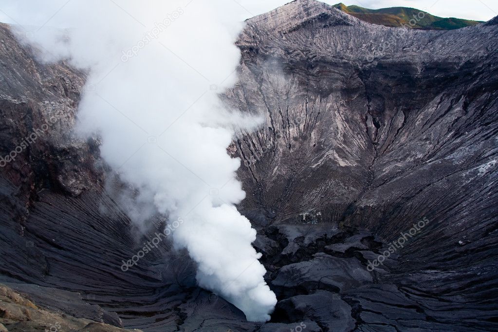 Smoke Plume of Mount Bromo Java Volcano