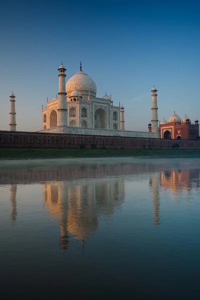 Jamuna River Reflection Taj Mahal Sunrise — Stock Photo, Image