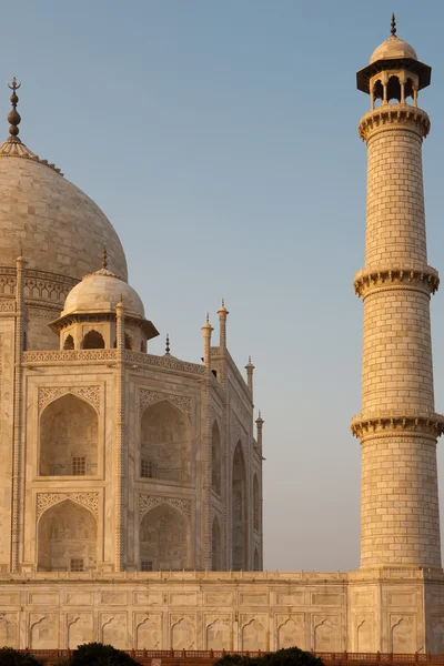 Corner Closeup of Sunset in Empty Taj Mahal — Stock Photo, Image