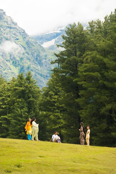 パハルガム カシミール インド観光客山の自然 — ストック写真