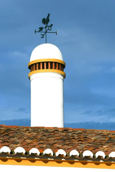 stock image Typical chimney with weathervane from Alentejo in south of Portu