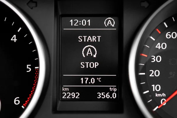Start Stop technology indicator in dashboard — Stock Photo, Image