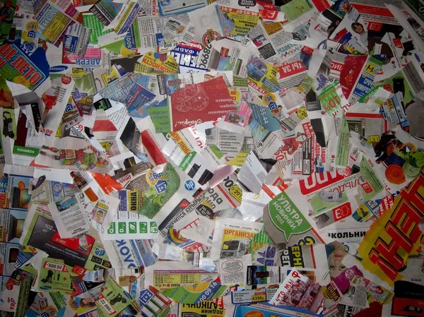 Ripped advertising flyers — Stock Photo, Image