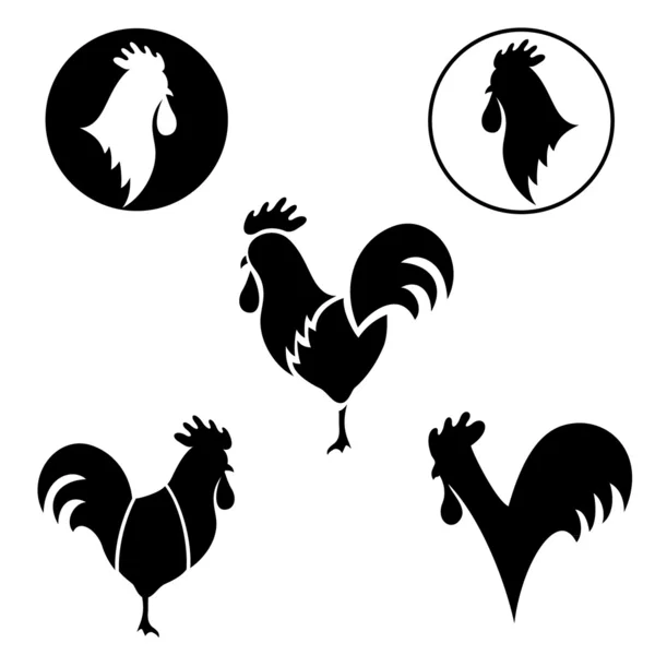 Tavuk ve horoz — Stok Vektör
