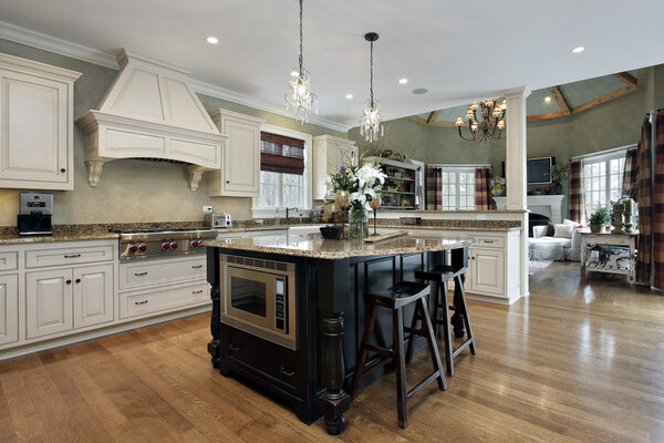 Kitchen with white cabinetry