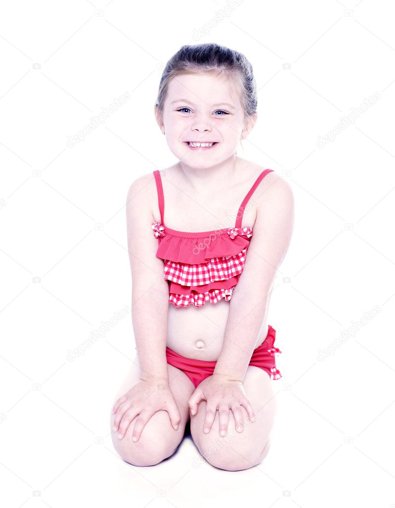 Young girl in bikini bathing suit