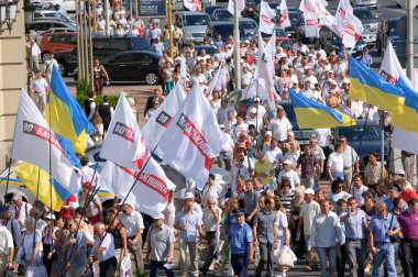 Ukrainian opposition on the streets of Kiev clipart