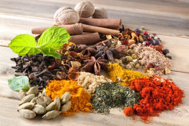 Mix of beautiful spices clipart