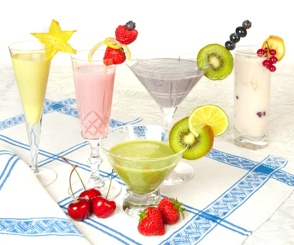 Pastel colored smoothies — Stock Photo, Image