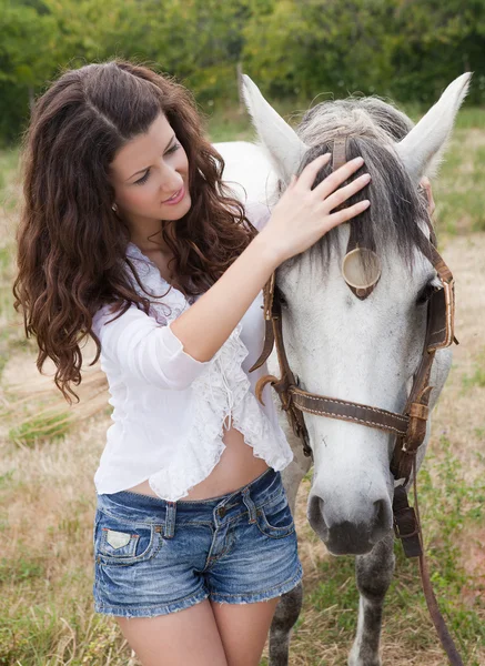 Caring for a horse — Stock Photo, Image