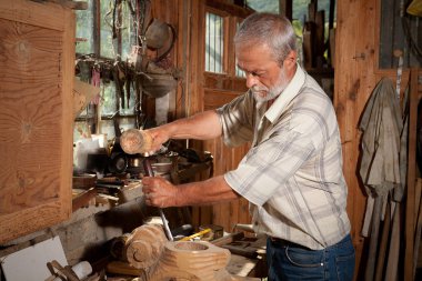 Vintage shed and carpenter clipart