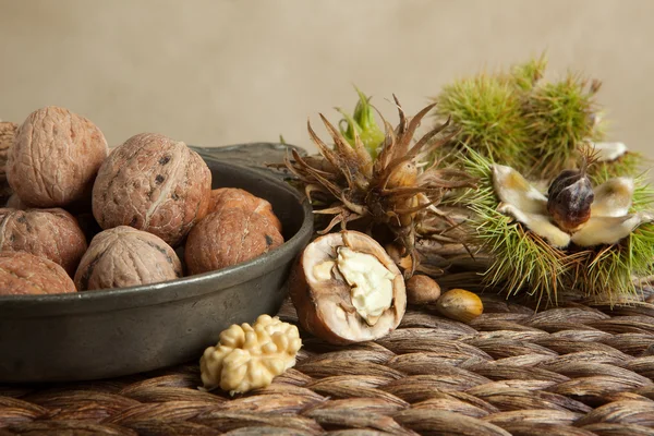 Bowl with nuts — Stock Photo, Image