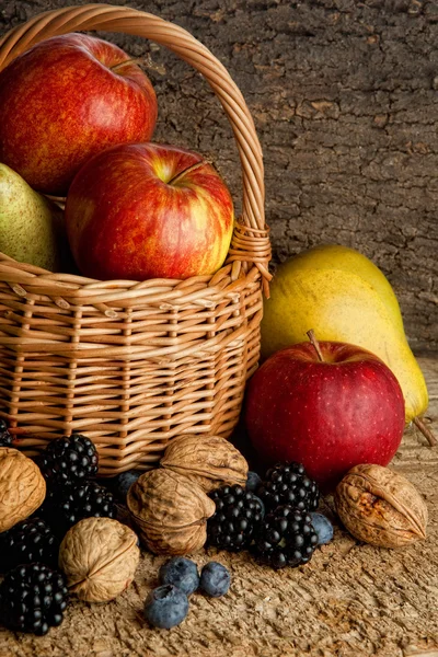Thankgiving basket with autumn berries — Stock Photo, Image
