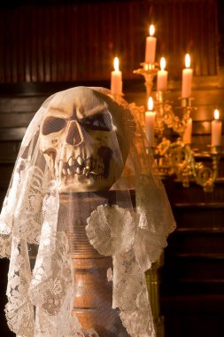 Death with a bridal veil clipart