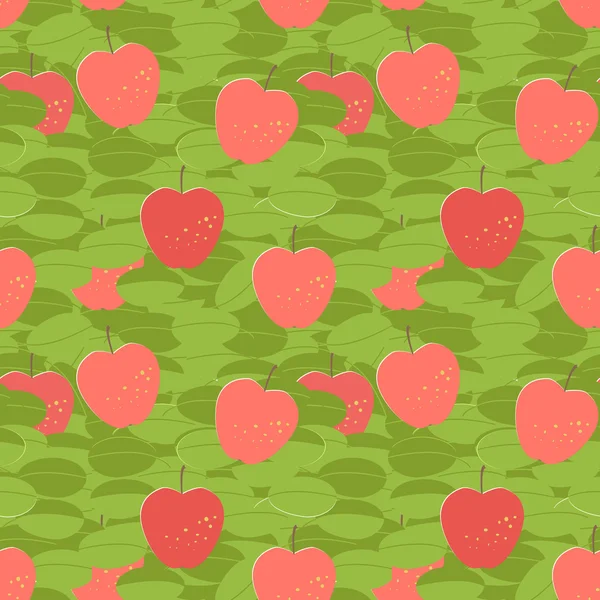Красные яблоки бесшовный орнамент — стоковый вектор