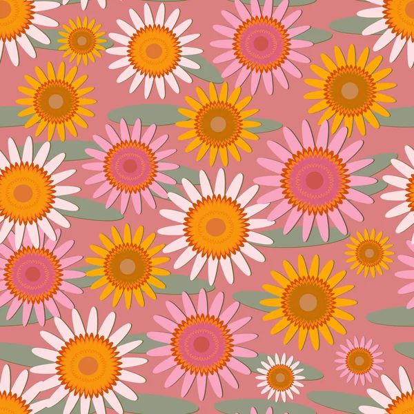 Modèle sans couture avec des fleurs roses — Image vectorielle