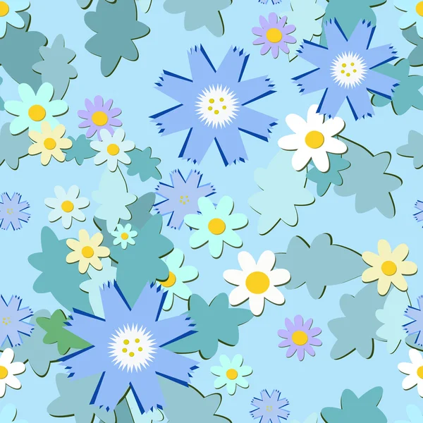 Lyseblå blomster mønster – Stock-vektor
