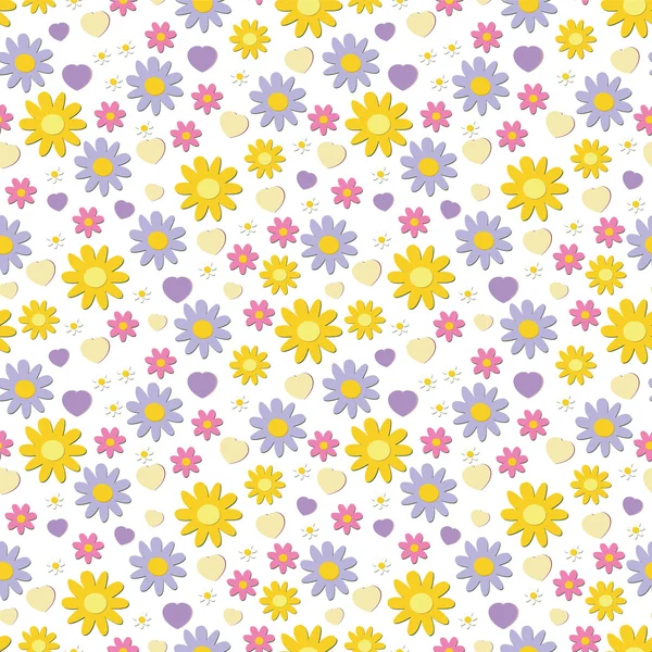 Ornement léger sans couture avec des fleurs — Image vectorielle