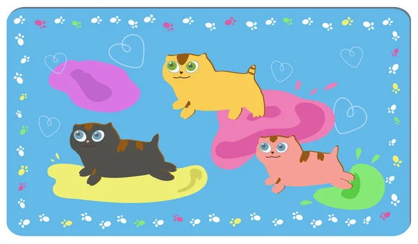 Petits chatons ludiques — Image vectorielle