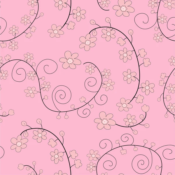 Floral naadloze ornament met ingewikkelde details op roze CHTERGRO — Stockvector