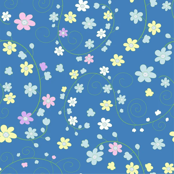 Patrón inconsútil colorido con flores — Archivo Imágenes Vectoriales