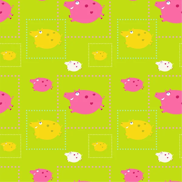 Pattern with pigs — Stock Vector