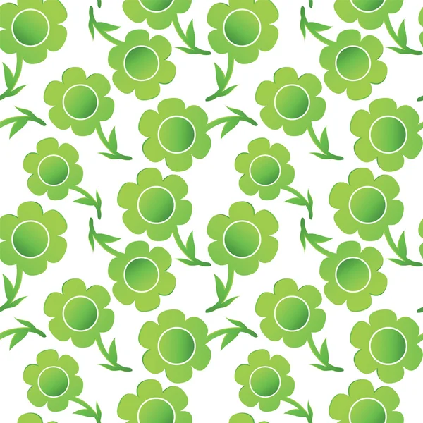 绿色小花无缝模式 — 图库矢量图片