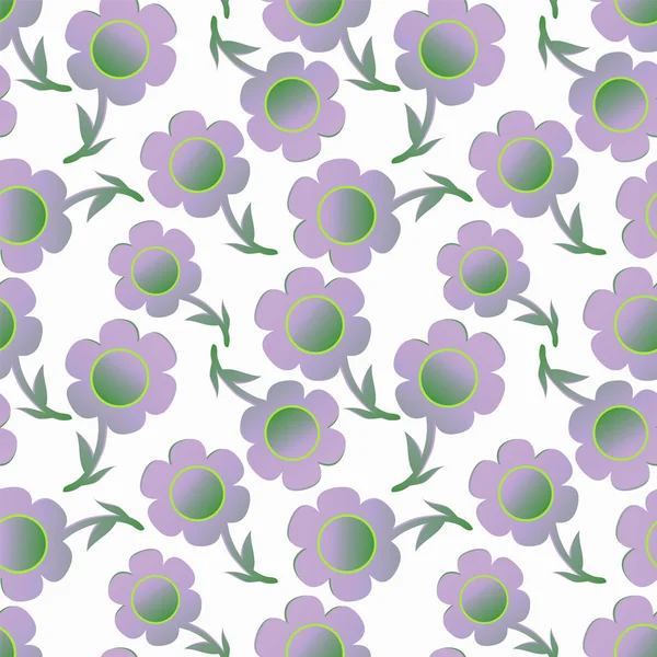 与温柔的淡紫色花朵图案 — 图库矢量图片