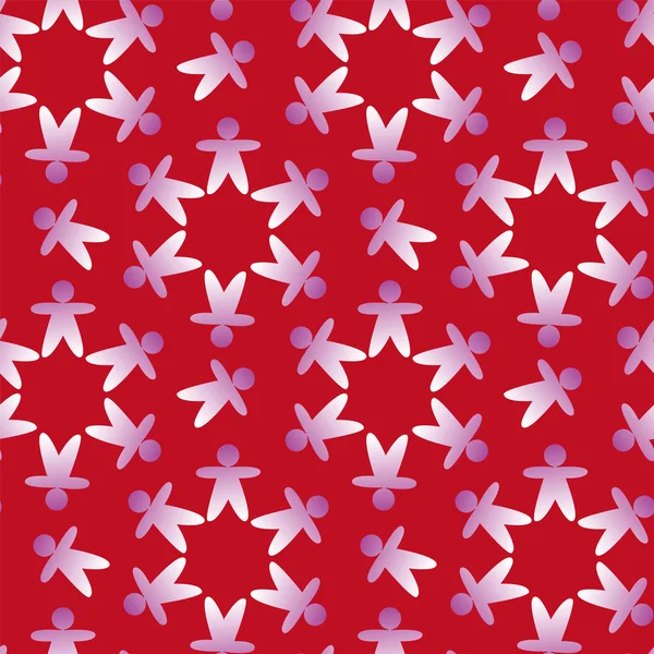 Rode naadloze patroon met silhouetten van mensen — Stockvector