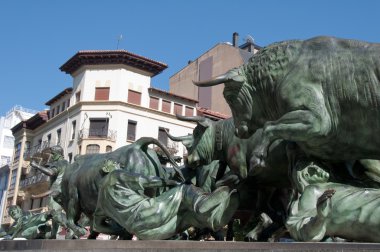 Los Encierros Statue, Pamplona (Spain) clipart