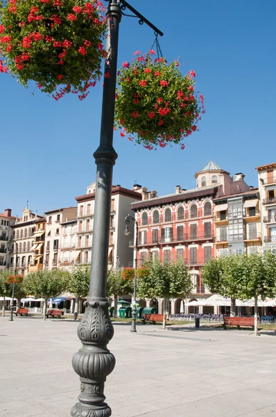 Gatlykta på castillo square, pamplona (Spanien) — Stockfoto